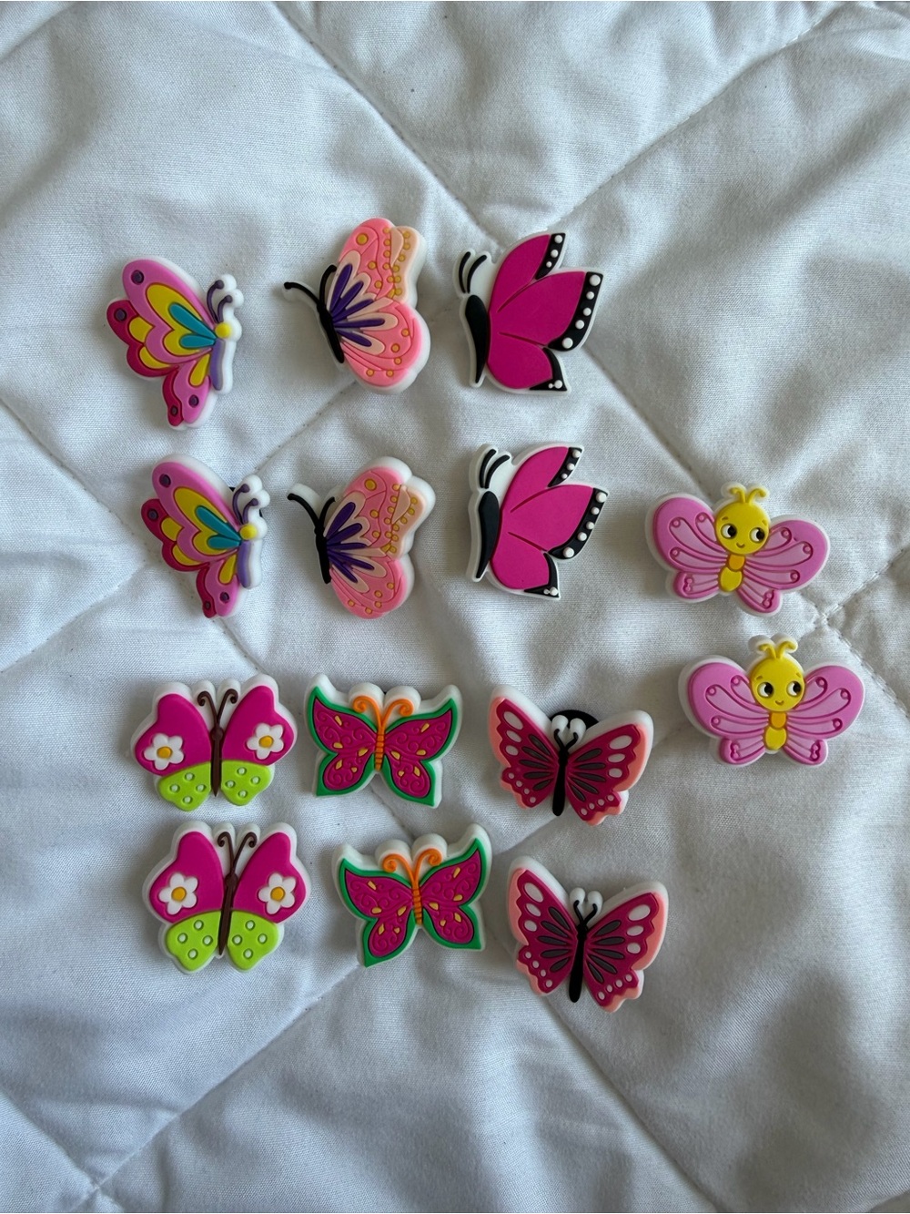 Assorted Butterfly Shoe Charms - Pink & Multicolor Set